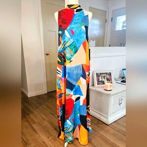 NWT'S - NICOLE MILLER - Multi Colored Geometric Long Dress - Size 8
